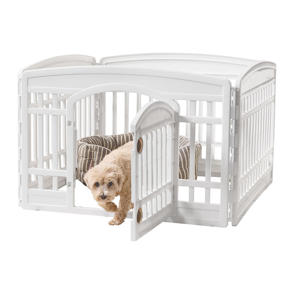 Puppy Playpen Indoor Pet Playpen with Snap Button Steel Frame