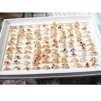 100 pièces par boîte usine en gros femmes couleur Design bijoux cubique zircone Knuckle mariage dames bagues ensemble pour les femmes