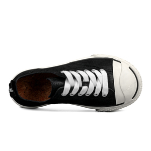 QIFON Japanese <b>Style</b> Men's Casual Shoes Horse Leather Canvas Big <b>Head</b> Thick Bottom Niche Trendy Vulcanized Shoes Genuine Leather - Product Image 5