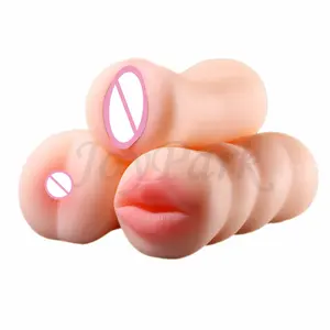 Venta caliente JoyPark alta calidad Mini 3D portátil culo Oral bolsillo coño silicona Vagina juguete sexual Vagina Artificial coño para hombres