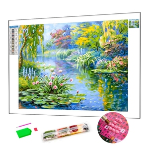 Offre Spéciale étang vue en gros 5D bricolage diamant peinture Kits cristal plein <span class=keywords><strong>foret</strong></span> diamant Art diamant cristal gemme Art peinture - Product Image 1