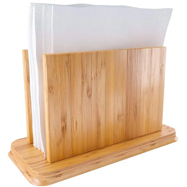 Kunden spezifische Natur Bambus Servietten halter Tissue Aufbewahrung sbox Servietten box Holz Tissue Cover Box Papierrollen halter für die Küche