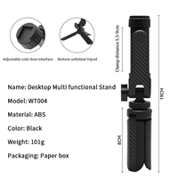 Support de téléphone pour trépied, support de téléphone avec 2 griffes porte-accessoires |   Vis 1/4'', 360° °   Se tourne de 180° °   Support de téléphone portable inclinable et réglable avec pince de fixation
