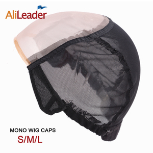 Alileader chất lượng hàng đầu S M L kích thước <span class=keywords><strong>Mono</strong></span> ren <span class=keywords><strong>Net</strong></span> Monofilament Tóc Giả mũ với dây đeo có thể điều chỉnh cho tóc giả làm - Product Image 3