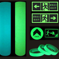 Rollo de Vinilo Luminoso Fotoluminiscente Multicolor Autoadhesivo de PVC/PET, Película Brillante en la Oscuridad, Cortable, Ecológica, Señales de Salida de Emergencia