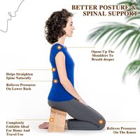 Banc de méditation de yoga pliant moderne en bois pliable comprend un sac de transport tabouret de méditation pliable en bambou à genoux