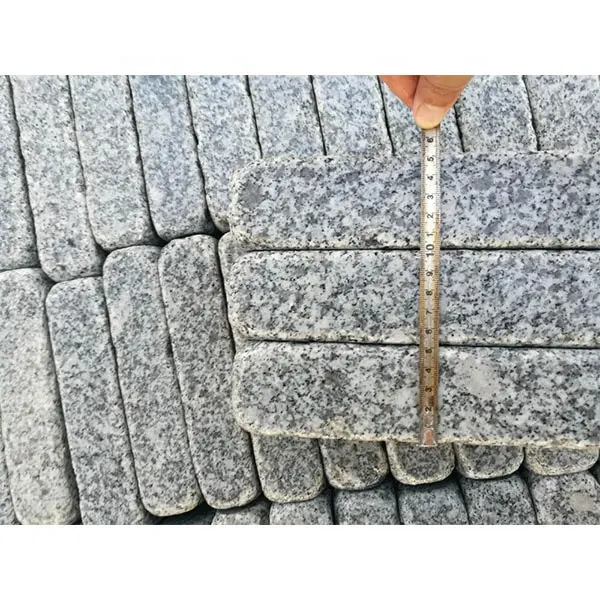 G603 grey granite cube stone flamed and tumbled cobble stone pavers