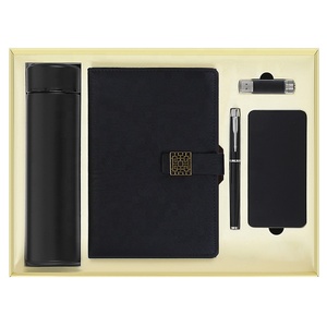 Neu ver öffentlich tes 5-in-1-LED-Getränkeflaschen-Geschenkset A5 Notebook USB-Laufwerk Power Bank Metallstift-für Auto begeisterte-Für - Product Image 1
