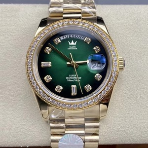 Montre automatique européenne de luxe en or et diamants Drioshipping 40MM avec affichage de la date et verre saphir - Product Image 3