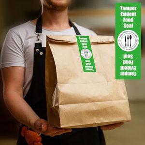 Etiquetas de Papel Autoadhesivas Rectangulares con Sello de Seguridad para Alimentos, Etiqueta Anti Manipulación para la Industria Alimentaria - Product Image 3