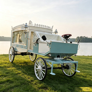 Cercueil funéraire à chevaux personnalisé OEM d'usine, décoration haut de gamme pour cérémonie commémorative de prestige, service funéraire local - Product Image 1