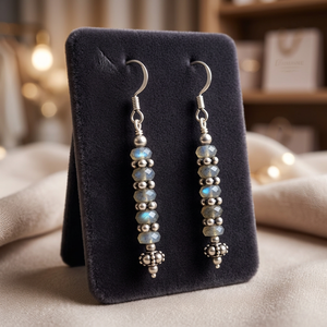 Art Palace Boucles d'oreilles pendantes en argent 925 pour femmes, bijoux fantaisie plaqués argent - Product Image 3