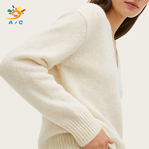 Nuovo Maglione da Donna 2026 in Misto Poliestere, Nylon e Lana, Scollo a V, Lavorato a Maglia, Casual, Tinta Unita, Stile Semplice, per Uso Quotidiano - Product Image 5