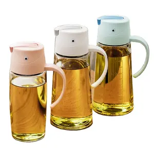 OLB002 Wholesale Glass Spices Jar Automatic Open Close Soy Sauce Vinegar Bottle Kitchen Appliances