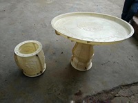 Ensemble de table et de chaises de jardin en béton 3D haute précision, moule en plastique ABS, durée de vie de 3 ans pour une utilisation en extérieur, marque Reazone, modèle RZL06A