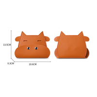 Keranjang Penyimpanan Koin Kulit PU Kreatif Bentuk Sapi Tahan Lama Organizer Meja Multifungsi Tempat Dompet