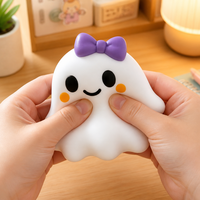 Jouet Squishy Fantôme d'Halloween - Jouet Anti-Stress en Plastique Doux et Mignon à Rebond Lent pour Soulager le Stress
