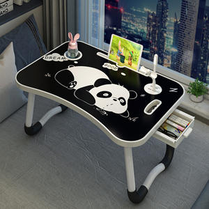 Bureau de chevet pliable multifonctionnel avec tiroir et porte-gobelet 60x40cm pour étudiants et usage domestique - Product Image 5