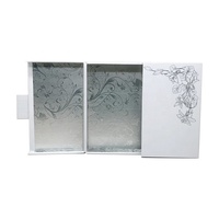 Boîte en carton rigide pour cosmétiques, avec fermeture magnétique à double porte, en papier spécial, avec logo personnalisé fait main, estampage à chaud argenté.