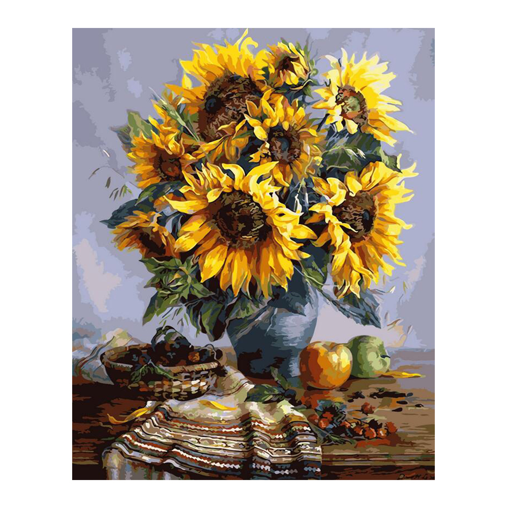 Paint By Numbers Kits Diy Oil Painting For Kids Students Adults Beginner Sunflower By Van Gogh