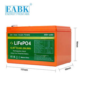 เหมาะสำหรับการจัดเก็บพลังงานในบ้านและ e-BIKE ebak 12V แบตเตอรี่ลิเธียม LiFePO4 12.8V 16Ah 204.8Wh ขายดีก้อนแบตเตอรี่ลิเธียมไอออน - Product Image 2
