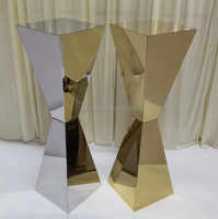 Gold Silber Edelstahl Spiegel Metall Blumenvase Ständer Party Hochzeit Dekoration Tischdekoration Ständer Display