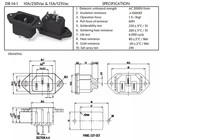 Prise d'alimentation C14 10A 250V 3 broches IEC320 C14 mâle, connecteur à encliquetage, prise électrique avec trou de fixation à vis pour PDU UPS