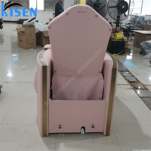 Chaise de manucure inclinable rose à LED Kisen, vente flash, chaise de pédicure de luxe avec massage du dos - Product Image 4