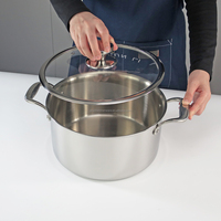Marmite de cuisson en acier inoxydable 304 de qualité alimentaire Marmite à induction commerciale argentée de grande capacité
