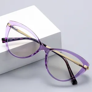 Mode montature ottiche occhio di gatto verde occhiali da vista per le donne blu luce che blocca gli occhiali 2023