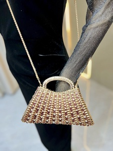 Bolso de mano de lujo 2026 para mujer, cartera de noche con cristales, asa de gemas, bolso de fiesta formal, con cuentas y pedrería, diseño único - Product Image 5