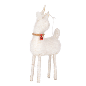 Multicolor Tartan Reindeer Figurine with <b>Red</b> <b>Scarf</b> Glitter Antlers and Legs for Christmas Tabletop Retail Festive Display - Product Image 3