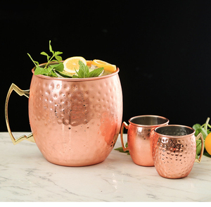 DD2229 Jumbo 5L Tasse à vin en acier inoxydable Mule American Metalcraft, pour cocktails, avec placage en cuivre martelé, tasses géantes Moscow Mule - Product Image 4