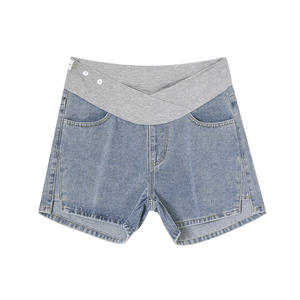 Vente en gros en usine de short en jean de maternité ample de grande <span class=keywords><strong>taille</strong></span> <span class=keywords><strong>pantalon</strong></span> <span class=keywords><strong>taille</strong></span> <span class=keywords><strong>basse</strong></span> pour femmes enceintes vêtements - Product Image 5