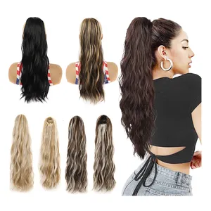 Shinein Synthetic Wave 1 Piece Tie Up Natural Hairpiece Clip In Hair Extensions Wrap Around Yaki Straight Hair Ponytail