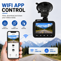 Caméra de tableau de bord de voiture à double objectif avec enregistrement en boucle WiFi GPS, vision nocturne, vidéo 4K Ultra HD, super condensateur, contrôle par application