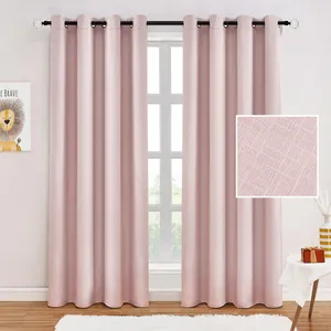 JA Full Blackout Window Curtains With Black Lining Modern Woven Technique For Home And Hotel Bedroom And Living Room Darkening
