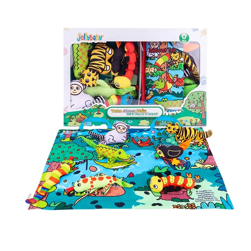 Моющийся тропический игровой коврик Jollybaby для раннего развития и удовольствия