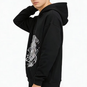 Sweat à capuche oversize en molleton 100 % coton de qualité supérieure, modèle <span class=keywords><strong>Spader</strong></span> 3D, avec impression en relief et logo. - Product Image 4