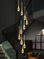 Lustres suspendus pour plafonds hauts, design moderne personnalisé pour villa, éclairage LED doré pour mariage, lustre en cristal pour escalier