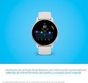 Reloj Inteligente <span class=keywords><strong>Garmin</strong></span> Vvoactive 5 con GPS, Salud y Bienestar, Pantalla AMOLED, 11 Días de Autonomía, Caja de Cerámica Color Marfil, Resistente al Agua 5 ATM, 24/7 - Product Image 4