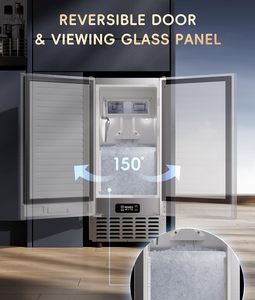 <span class=keywords><strong>Machine</strong></span> <span class=keywords><strong>à</strong></span> glaçons en forme de pépites ecozy sous le <span class=keywords><strong>comptoir</strong></span>, intégrée, autonome, 66 lb/jour, autonettoyante, en acier inoxydable - Product Image 5