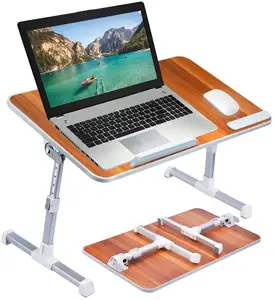 Taşınabilir ayarlanabilir alüminyum dizüstü bilgisayar masa ışığı ağırlık ergonomik TV yatak kucak tepsisi Stand Up tur masası