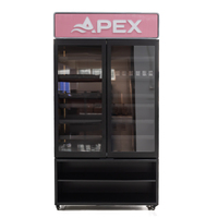 Présentoir à tabac en métal à double porte magnétique personnalisé APEX avec 6 étagères réglables pour les boutiques de tabac