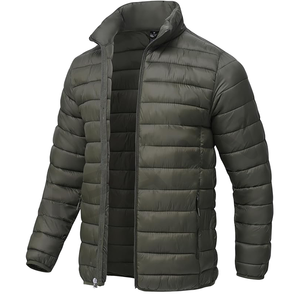 Veste d'hiver unisexe à capuche en duvet avec garniture en fourrure, tissu en laine décontracté, pliable, légère, imperméable, isolée, pour l'extérieur - Product Image 1