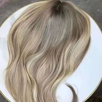 Peluca rubia ceniza balayage con ondas corporales, peluca sin pegamento ultra realista con nudos individuales, peluca de cabello humano para cubrir la pérdida de cabello en mujeres