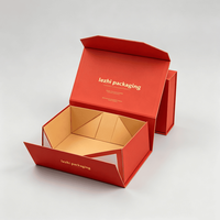 Caja de Regalo Magnética Plegable al por Mayor, Laminación Negra Mate, Impresión en Relieve, Papel de Arte, Estilo Carpeta