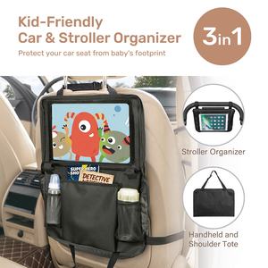 Organisateur de siège arrière de <span class=keywords><strong>voiture</strong></span> en polyester durable, 4 à 7 compartiments, pliable, protège-pieds <span class=keywords><strong>pour</strong></span> enfants, <span class=keywords><strong>tablette</strong></span> tactile <span class=keywords><strong>pour</strong></span> l'intérieur de la <span class=keywords><strong>voiture</strong></span> - Product Image 2