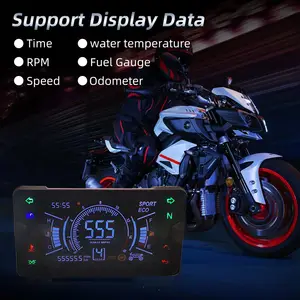 Speedometer sepeda motor Digital, Odometer sepeda motor bagian sepeda motor LCD