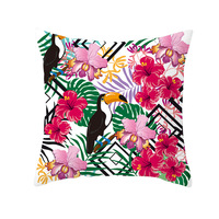 Housse de coussin décorative d'été, sublimation, feuilles vertes, motif floral, housse de coussin imprimée, housse de coussin décorative